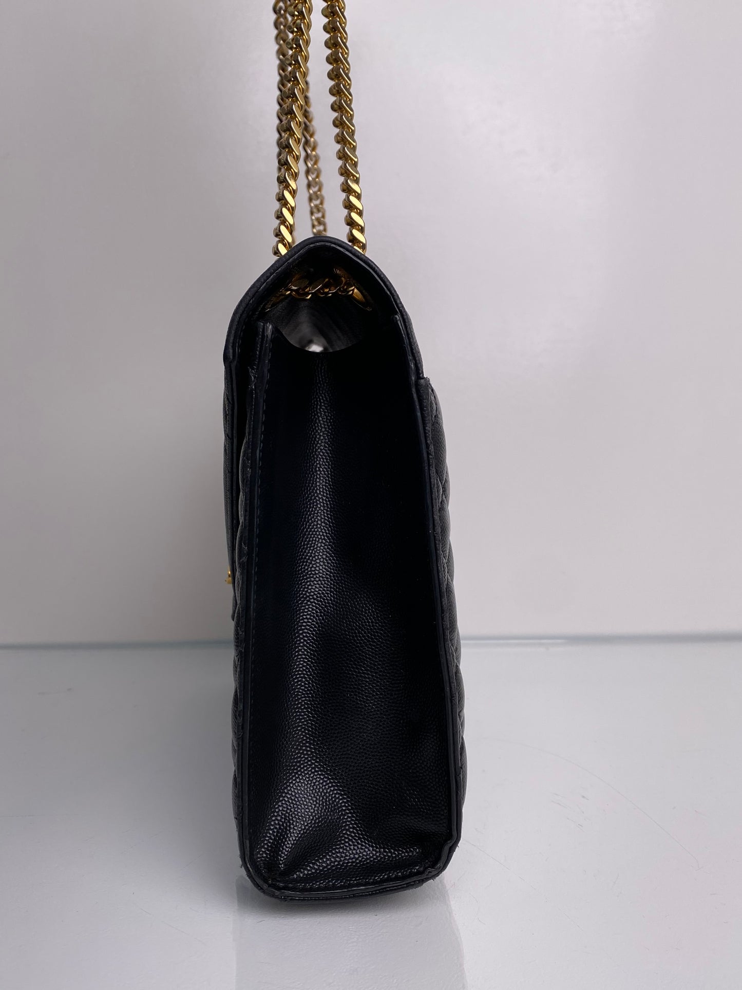 Saint Laurent Black Envelope Leather Crossbody Bag GHW