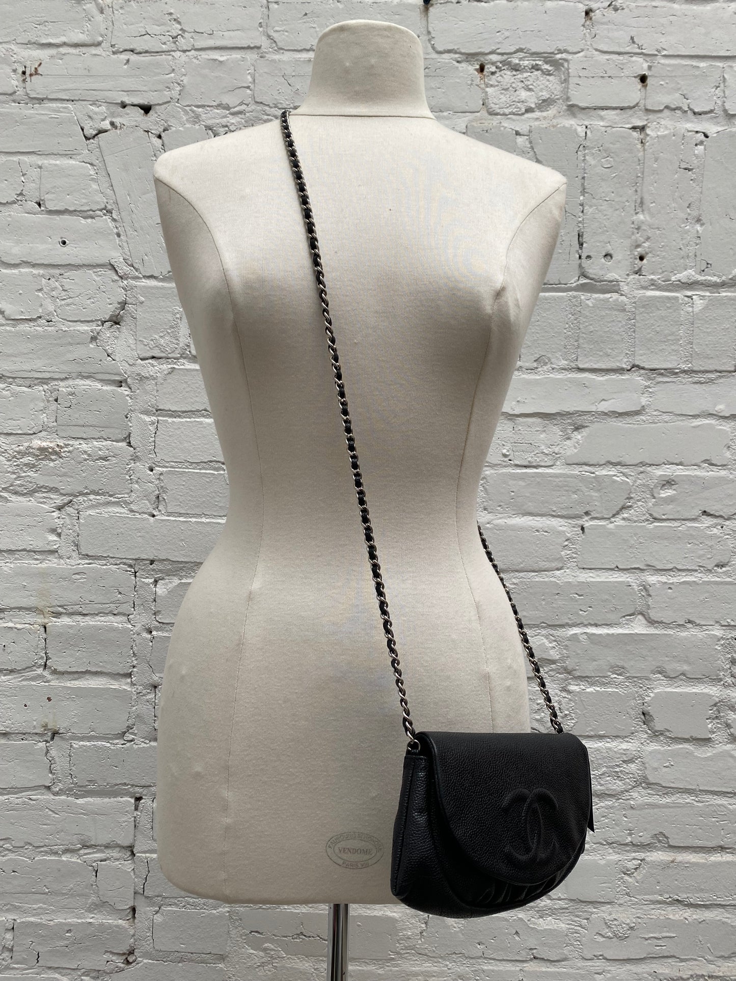 Chanel Black Caviar Half Moon WOC Bag SHW