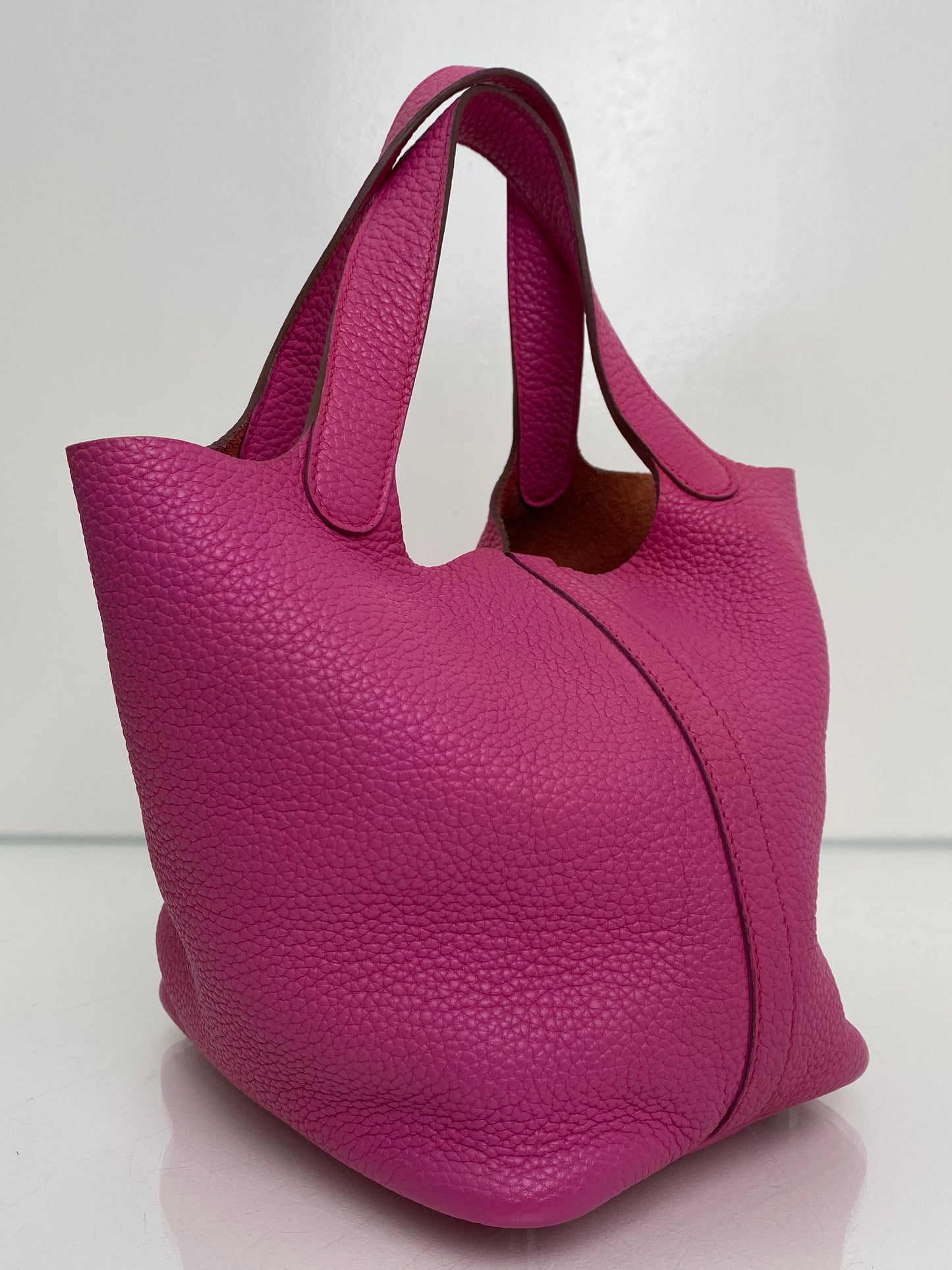 Hermes Picotin 18 Rose Mexico Clemence PHW #R