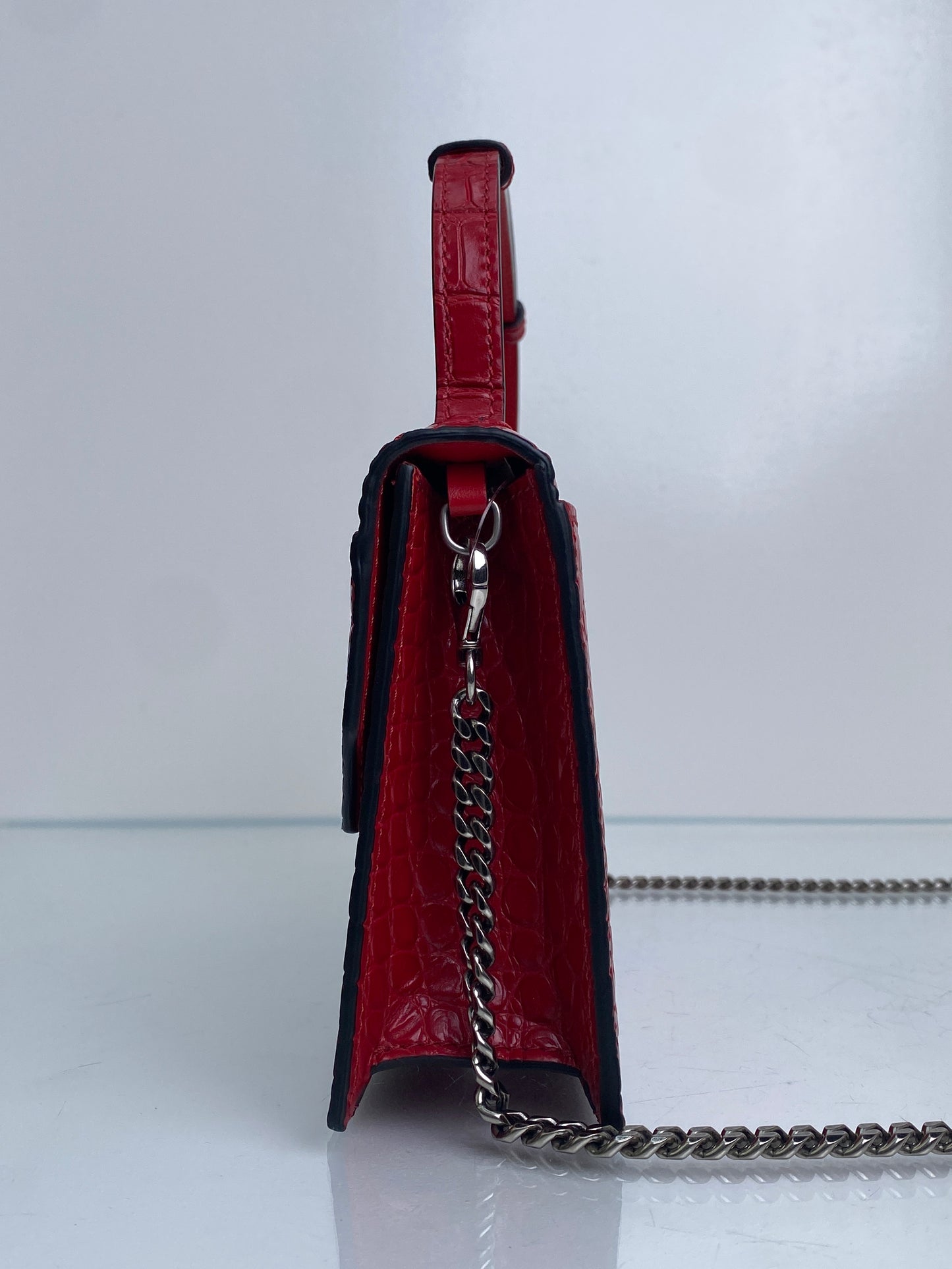 Christian Louboutin Red Elisa Baguette SHW