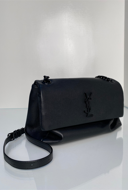 Saint Laurent Black Calfskin West Hollywood Medium Bag BHW