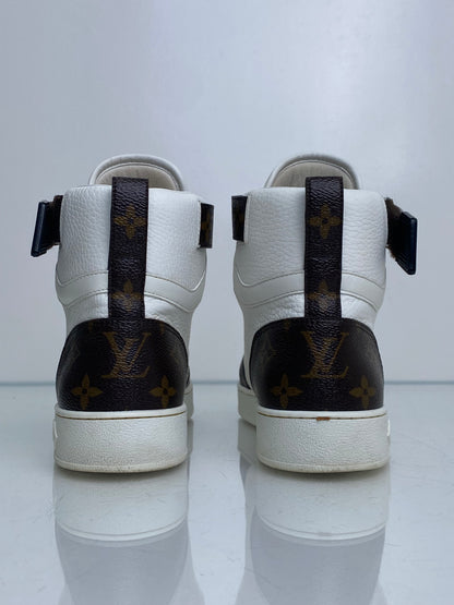 Louis Vuitton White, Monogram, & Reverse Monogram Boombox Sneakers, 38
