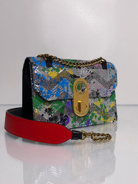 Christian Louboutin 2020 Elisa Sequin Multicolor Crossbody Bag