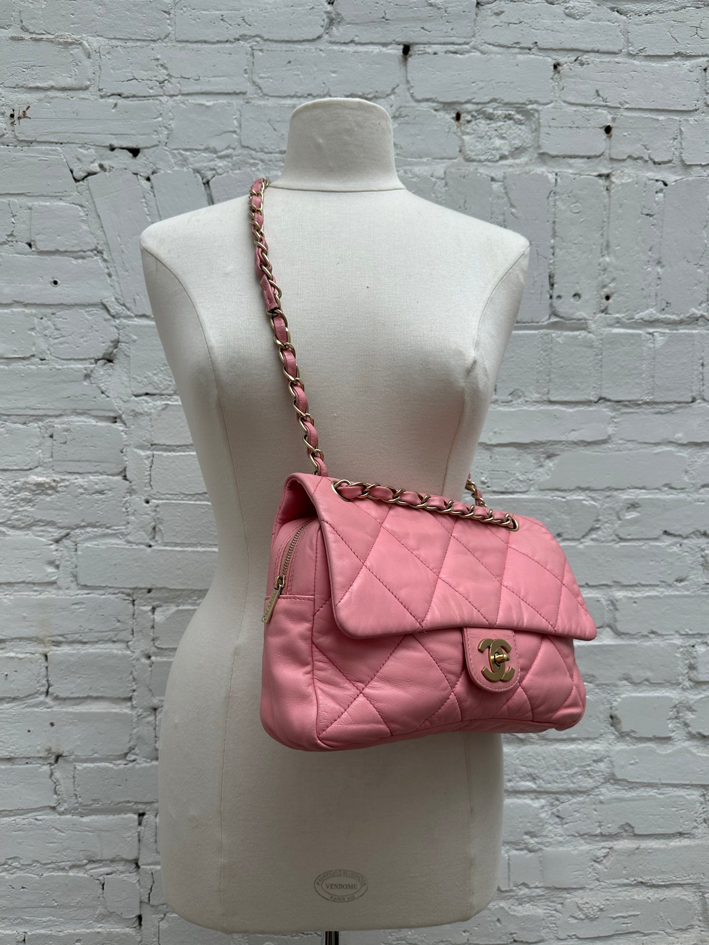 Chanel Pink Quilted Lambskin Flap Camera Bag GHW #08
