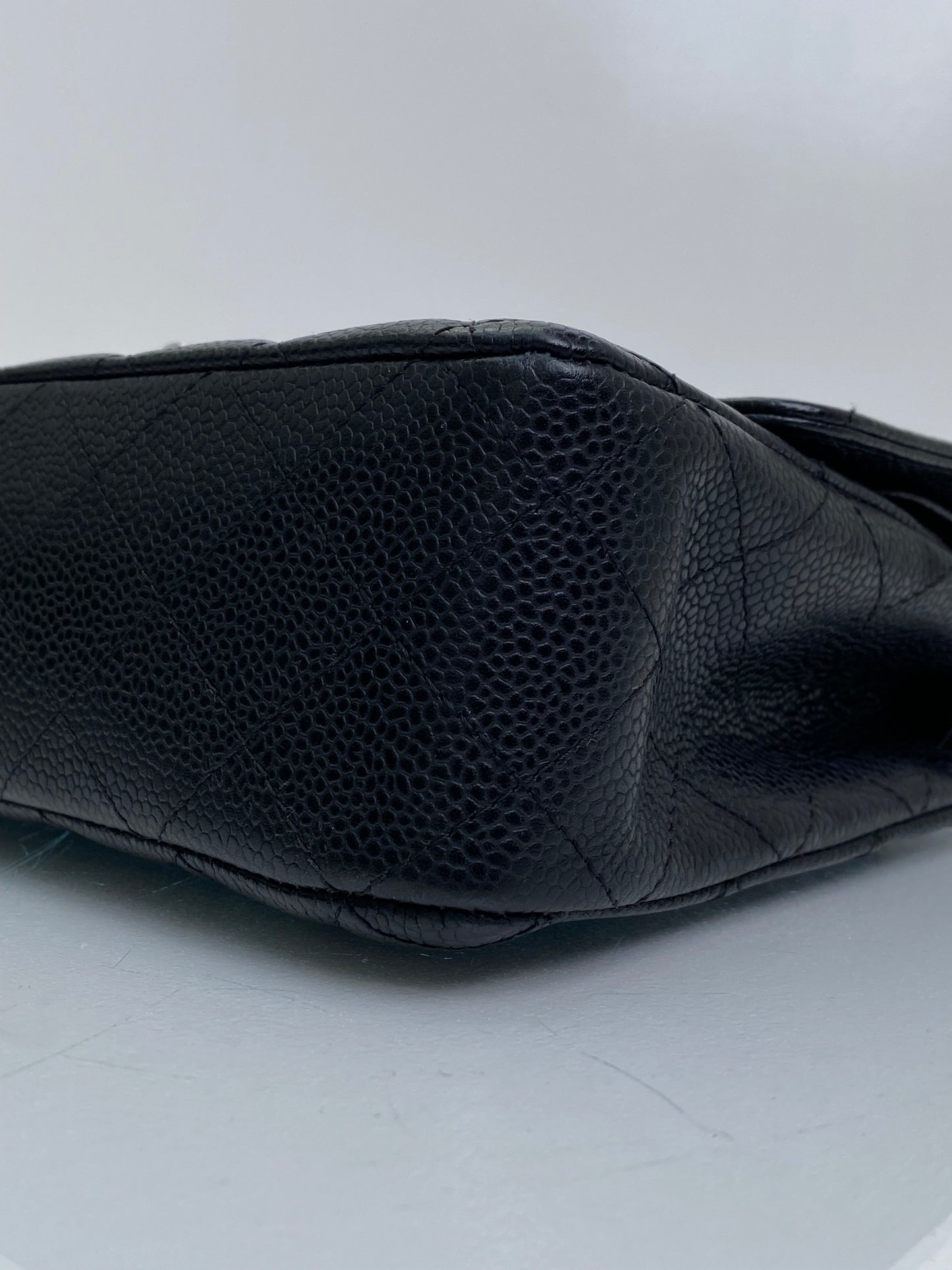 Chanel Black Caviar Classic Double Flap Medium Bag SHW #12