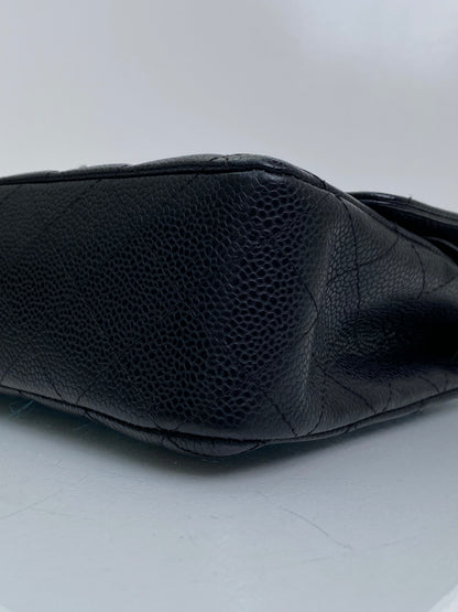 Chanel Black Caviar Classic Double Flap Medium Bag SHW #12
