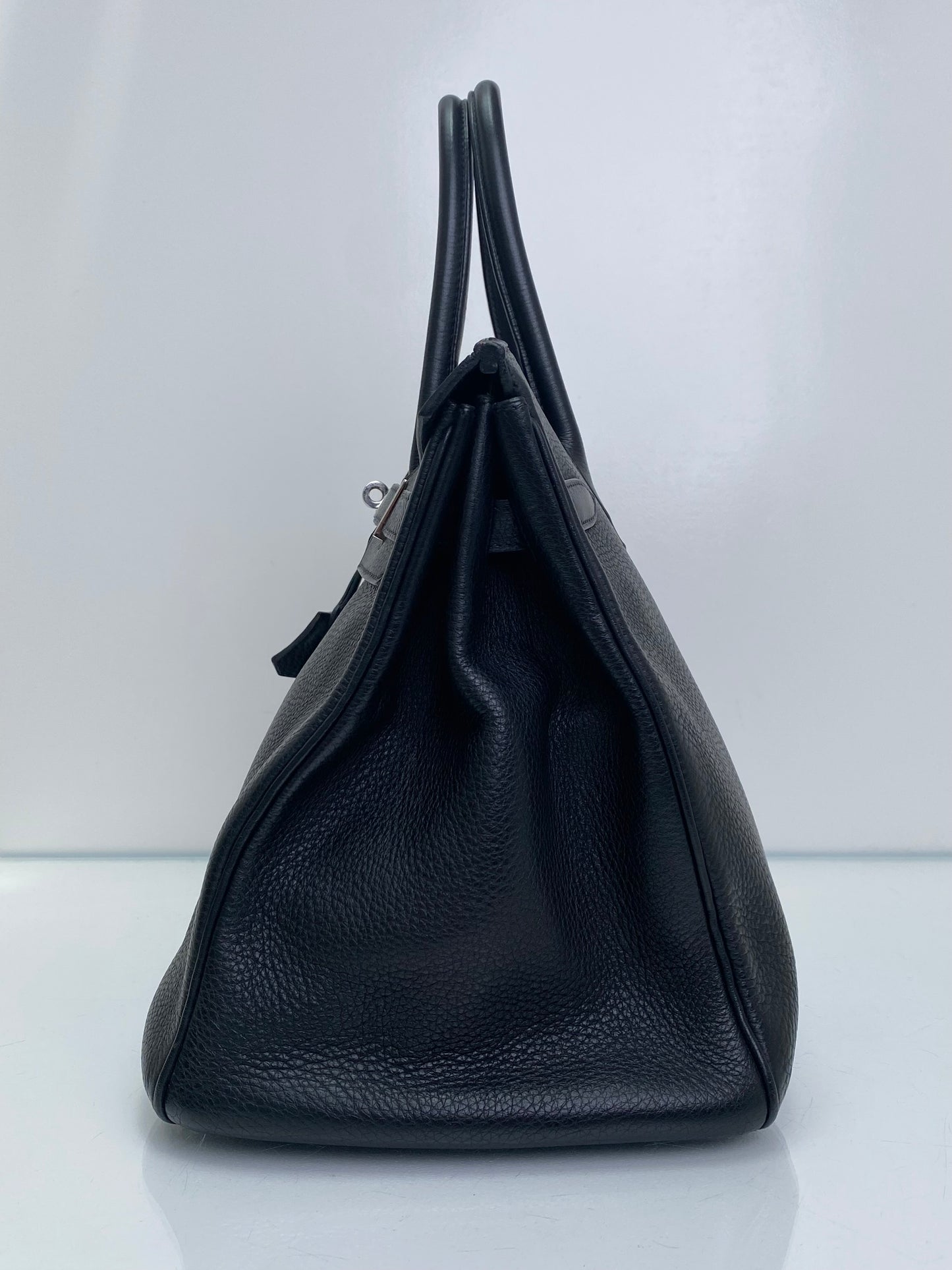 Hermes Birkin 35 Noir Clemence PHW #G