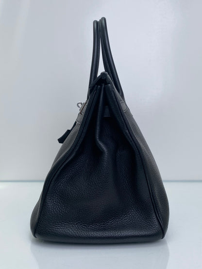 Hermes Birkin 35 Noir Clemence PHW #G