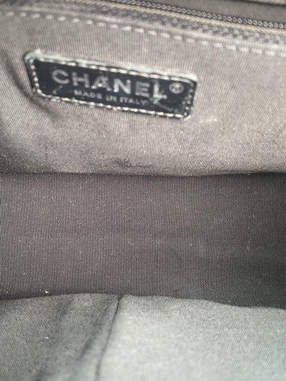 Chanel Black On Black Crinkled Calfskin Gabrielle Bag BHW #28