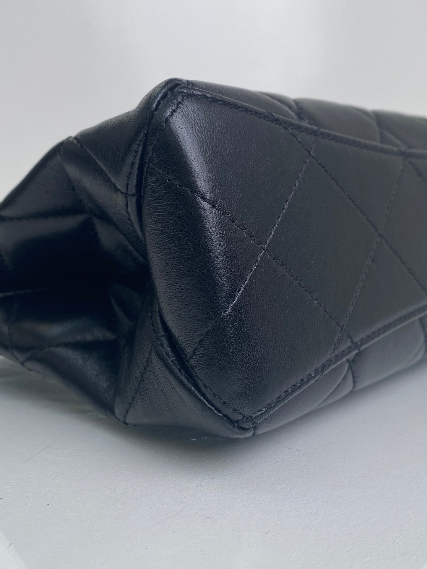 Chanel Black Small Pearl Quilted Shopping Bag GHW