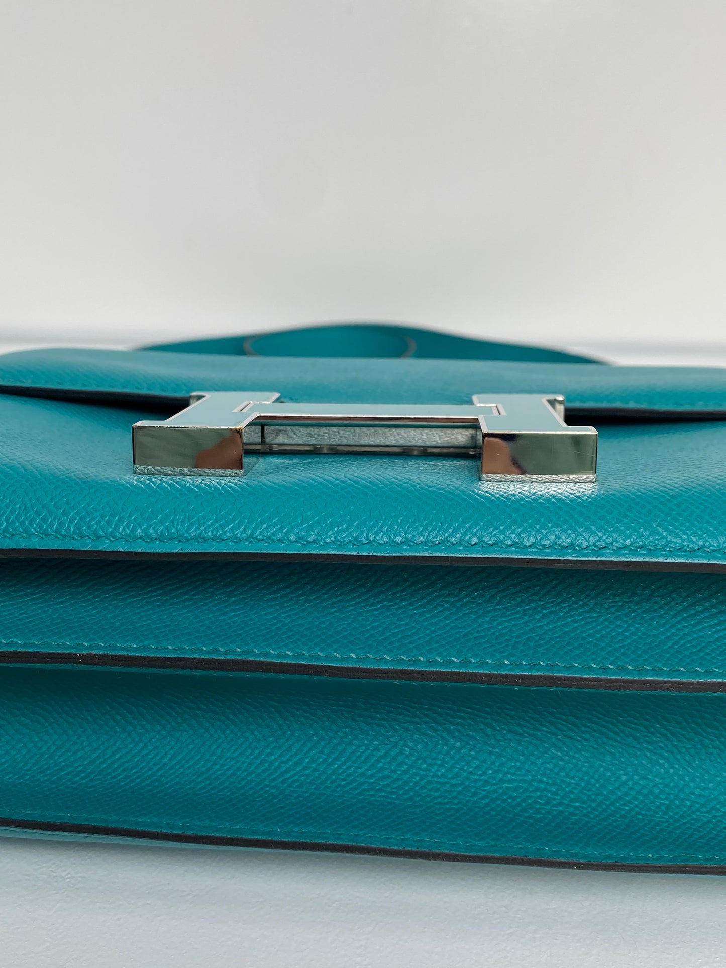 Hermes Constance 24 Bleu Paon Menthe Epsom PHW #A