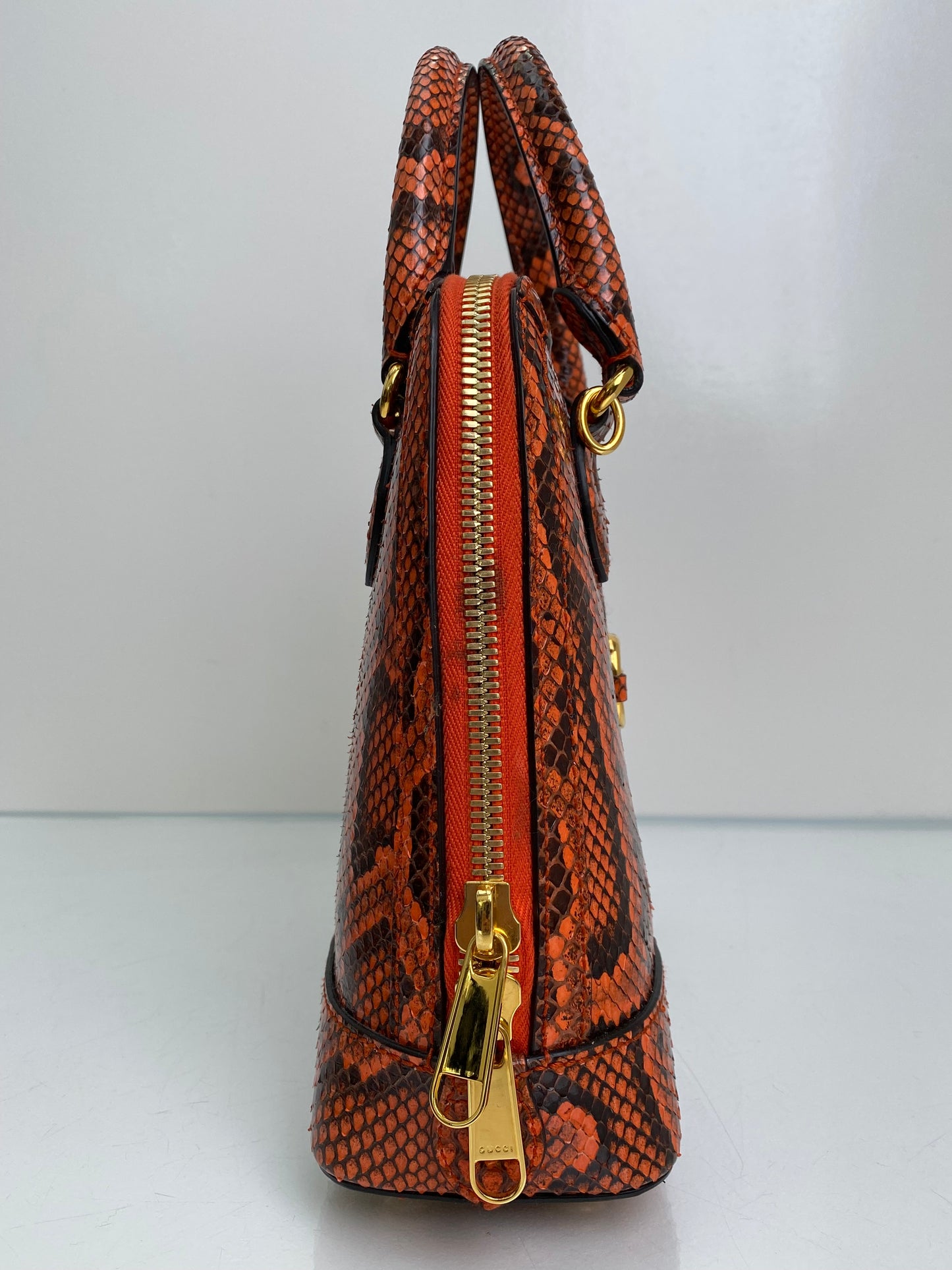 Gucci Orange 1955 Horsebit Small Top Handle Bag GHW
