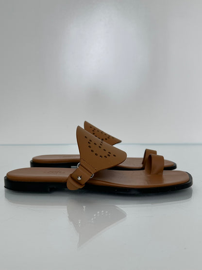 Hermes Gold Hera Sandals, 37