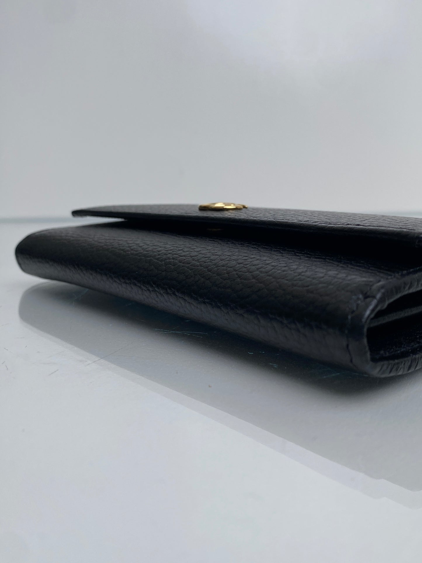 Gucci Black GG Marmont Continental Wallet GHW