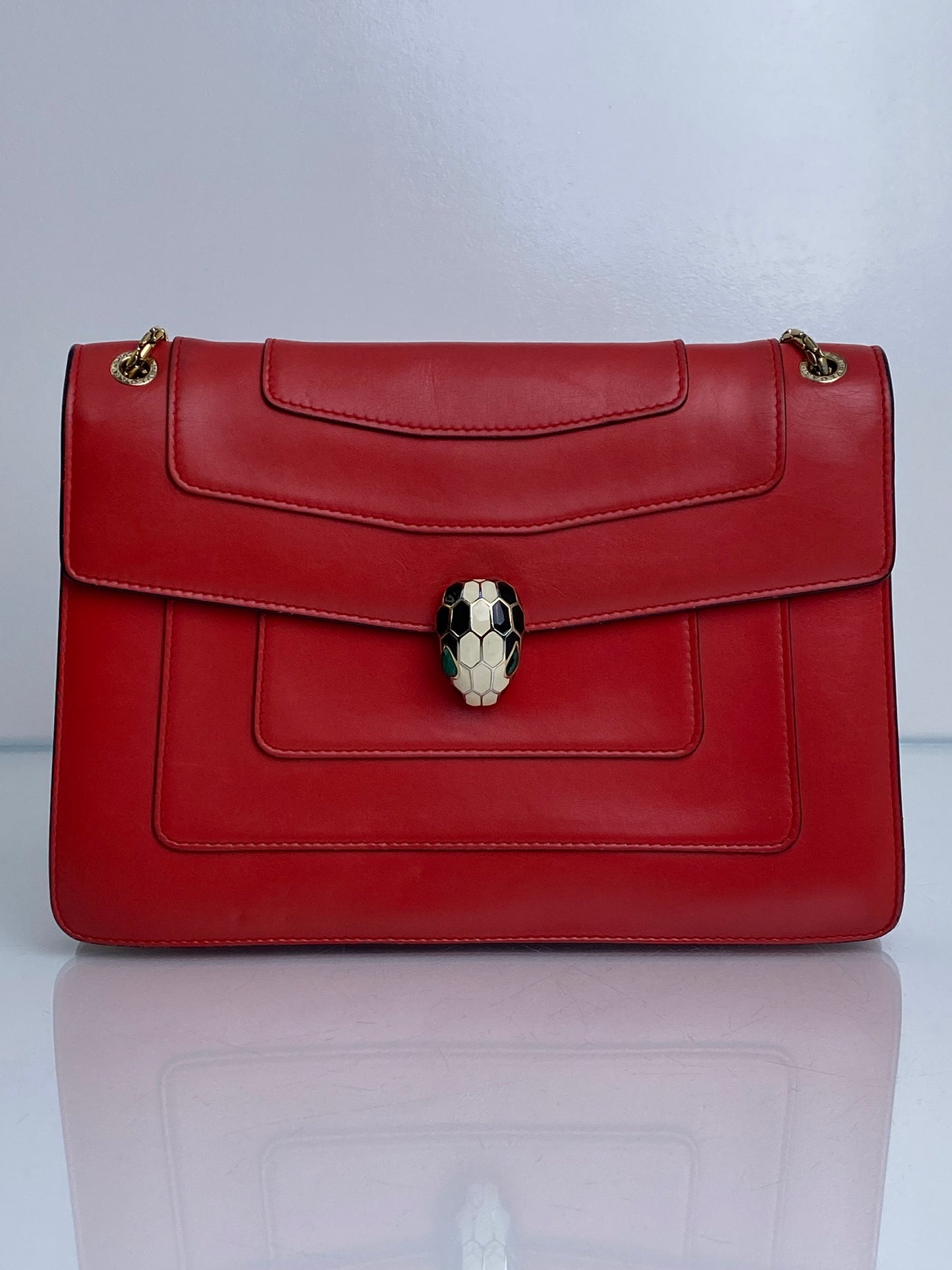 Bvlgari Red Serpenti Bag GHW