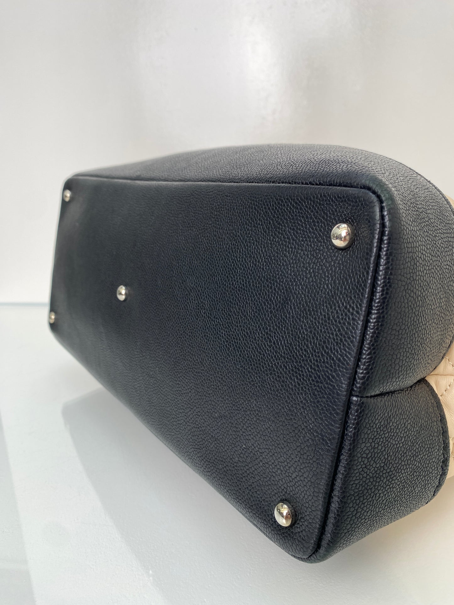 Chanel Nude & Black Globe Trotter Tote Bag SHW