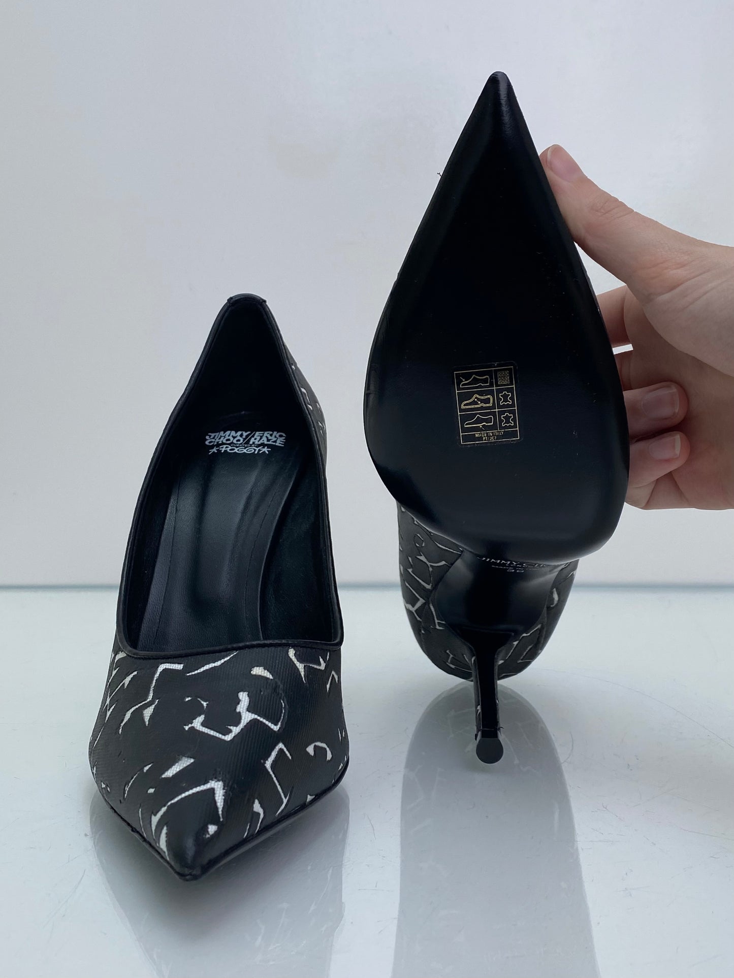 Jimmy Choo X Eric Hayes Black & White Heels, 39