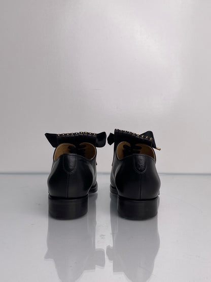 Angela Scott Black Studded Loafers, 36