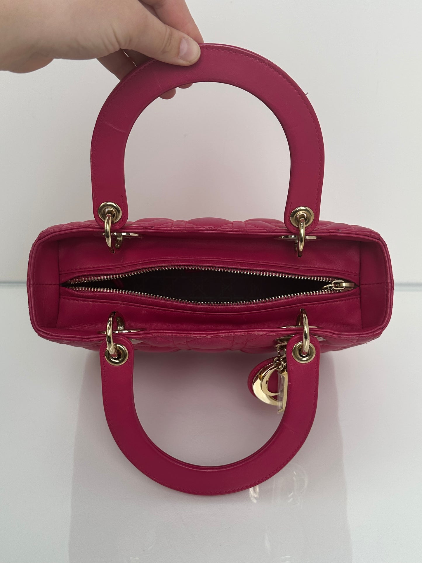 Dior Pink Cannage Lady Dior Bag GHW