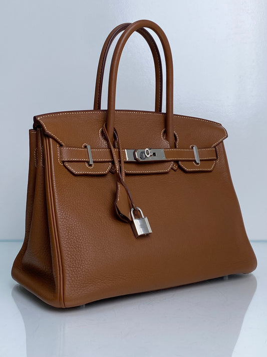 Hermes Birkin 30 Gold Clemence PHW #L