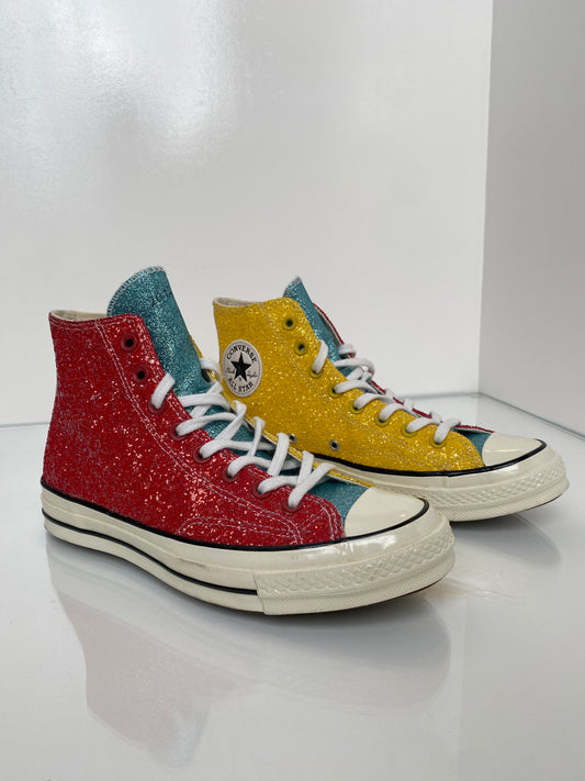 JW Anderson x Converse Sequin Colorblock High Tops Sneakers, 10.5