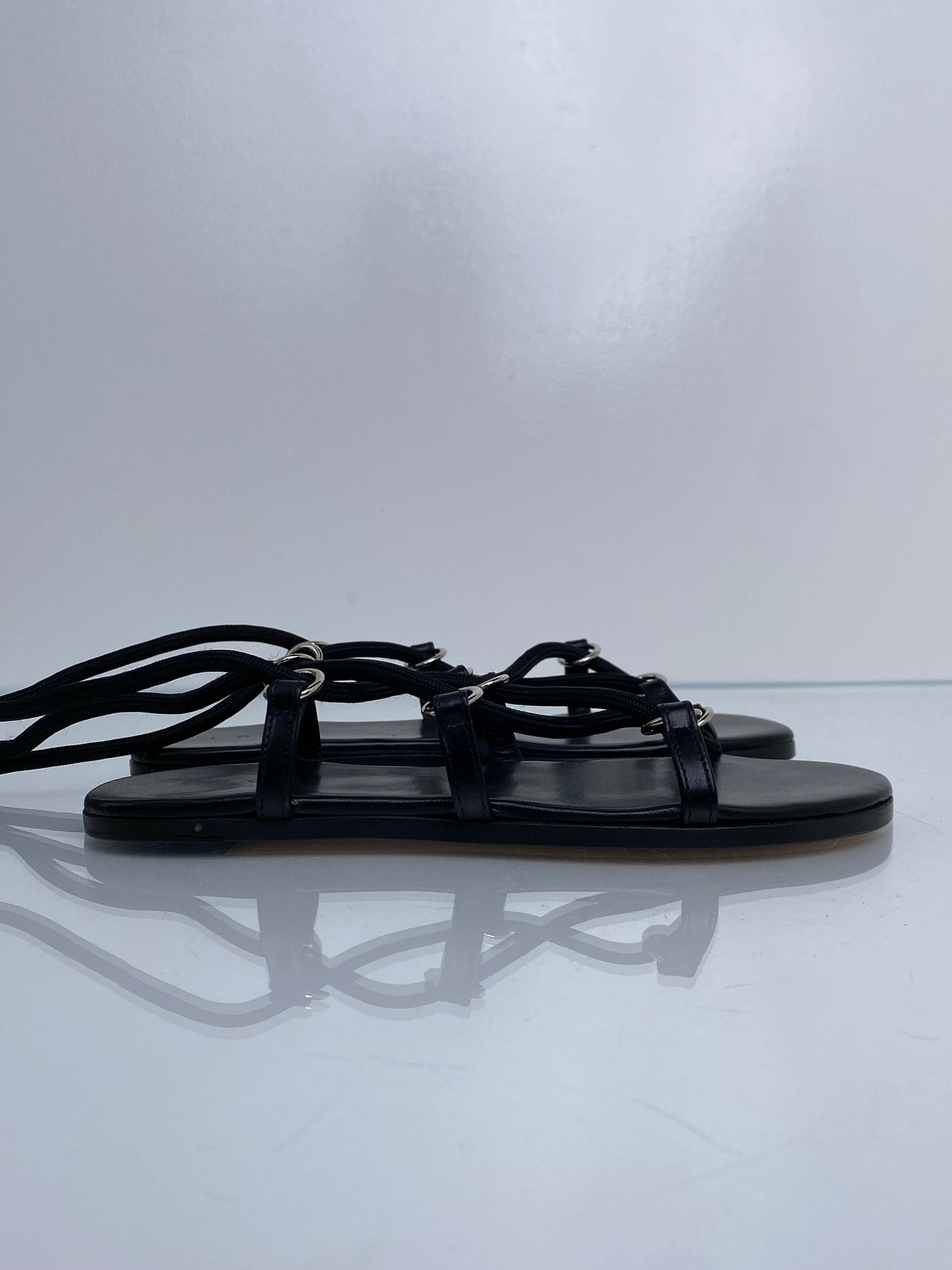 IRO Black Strappy Sandals, 37