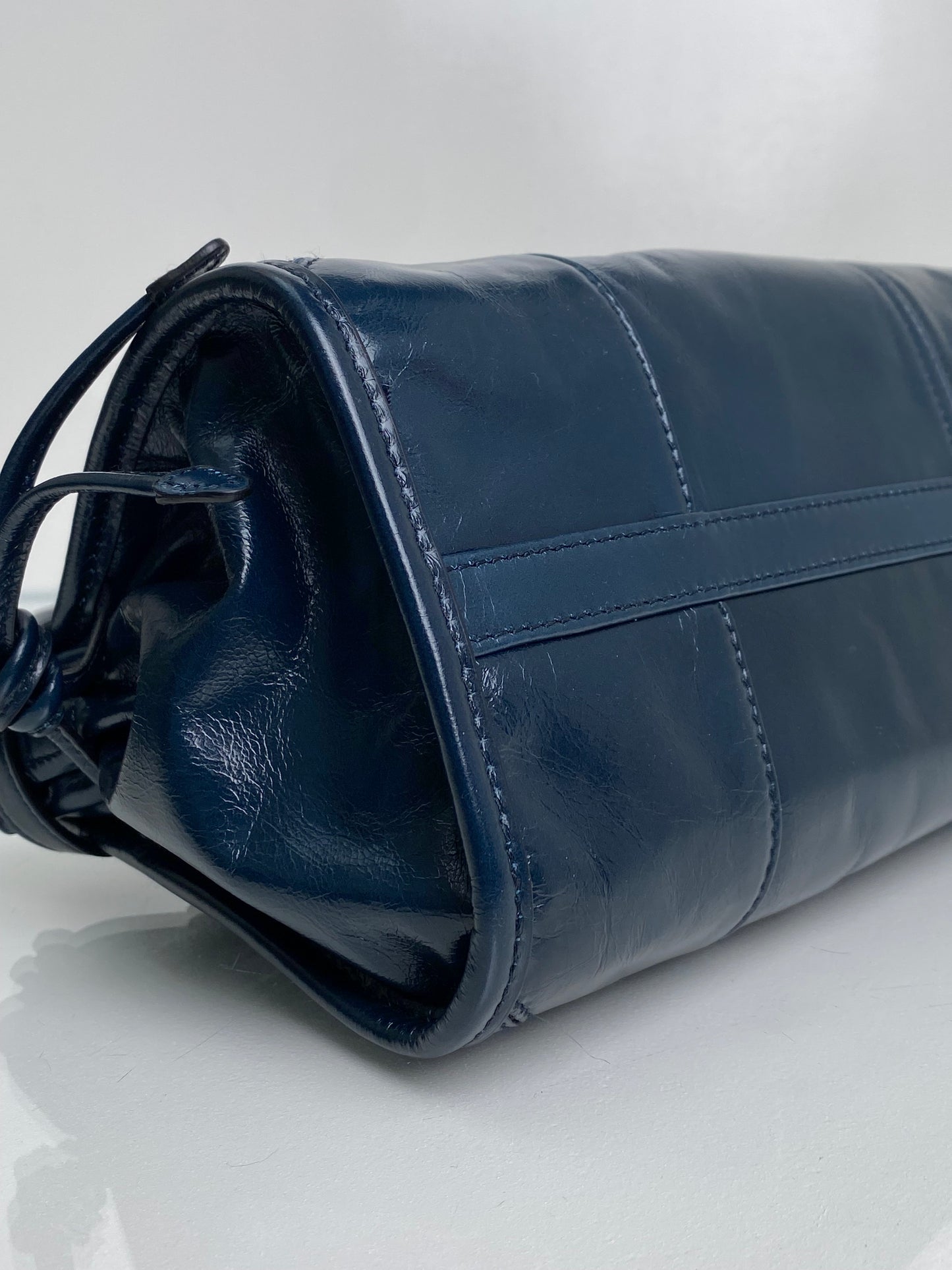 Prada Teal Bonnie Leather Shoulder Bag GHW