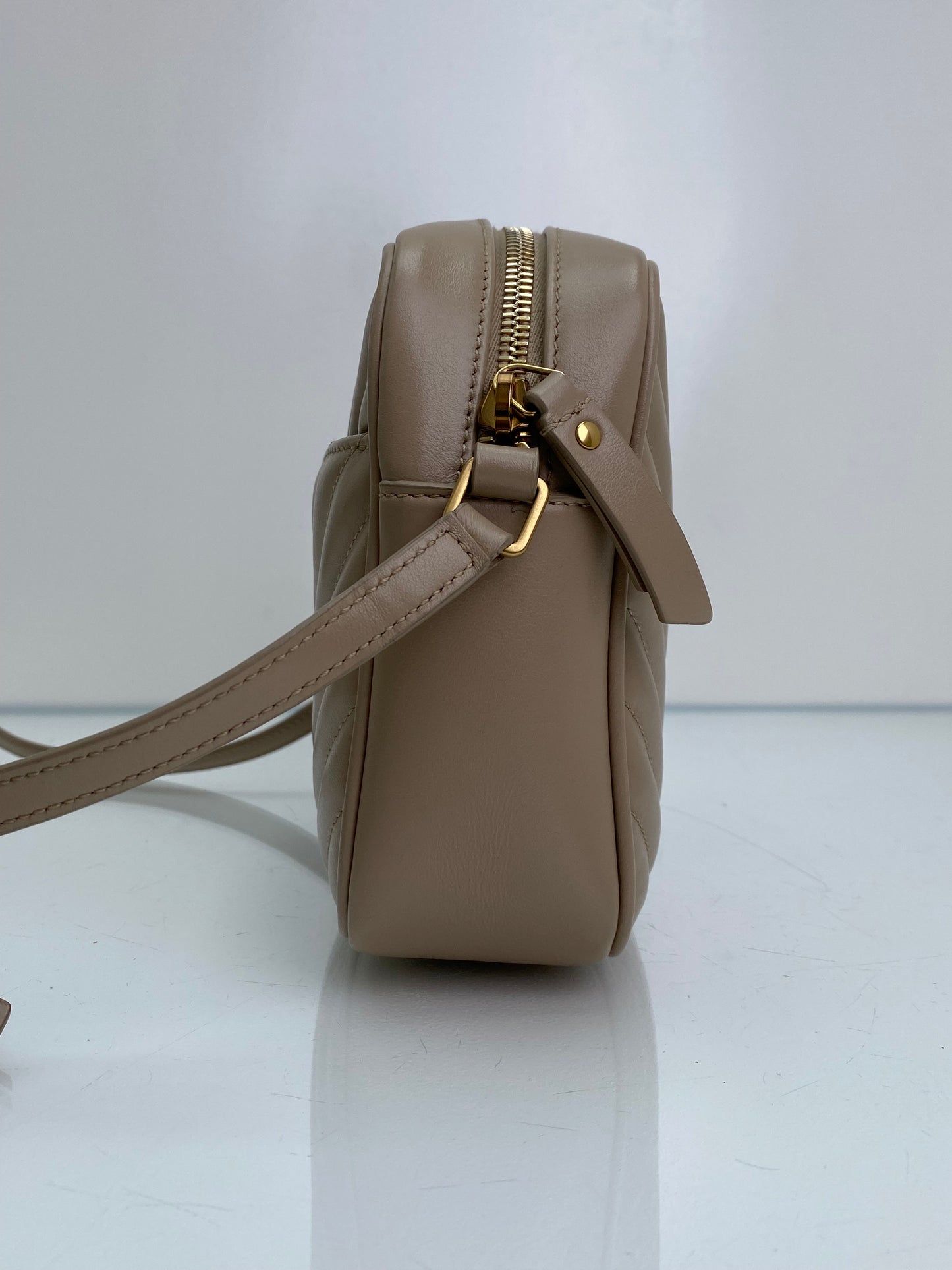 Saint Laurent Tan Lou Lou Crossbody Bag GHW