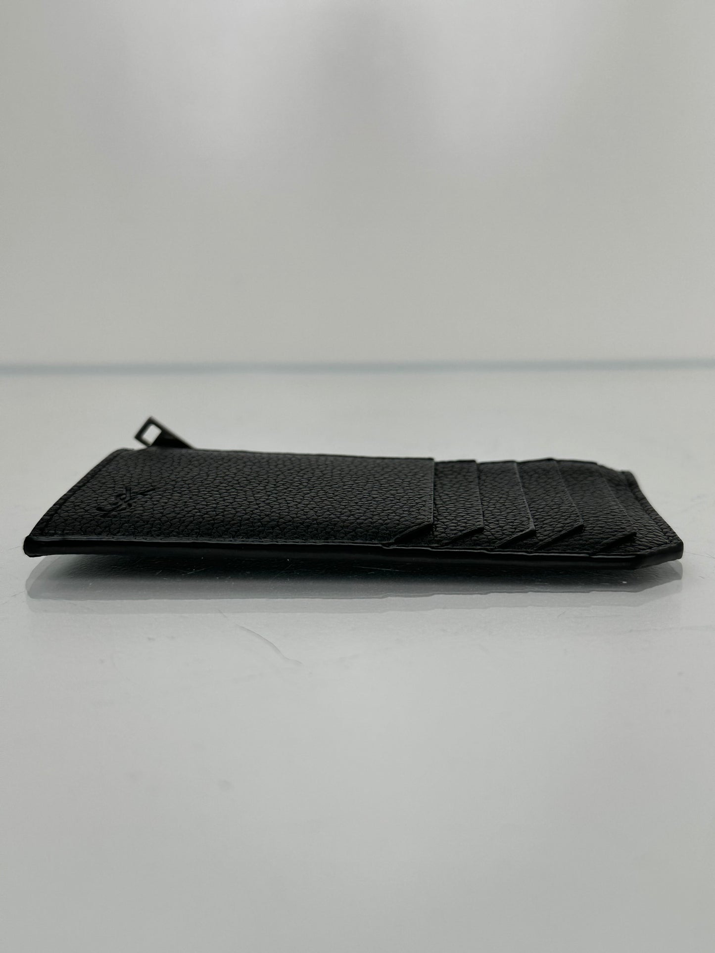 Saint  Laurent Black Zip Cardholder SHW