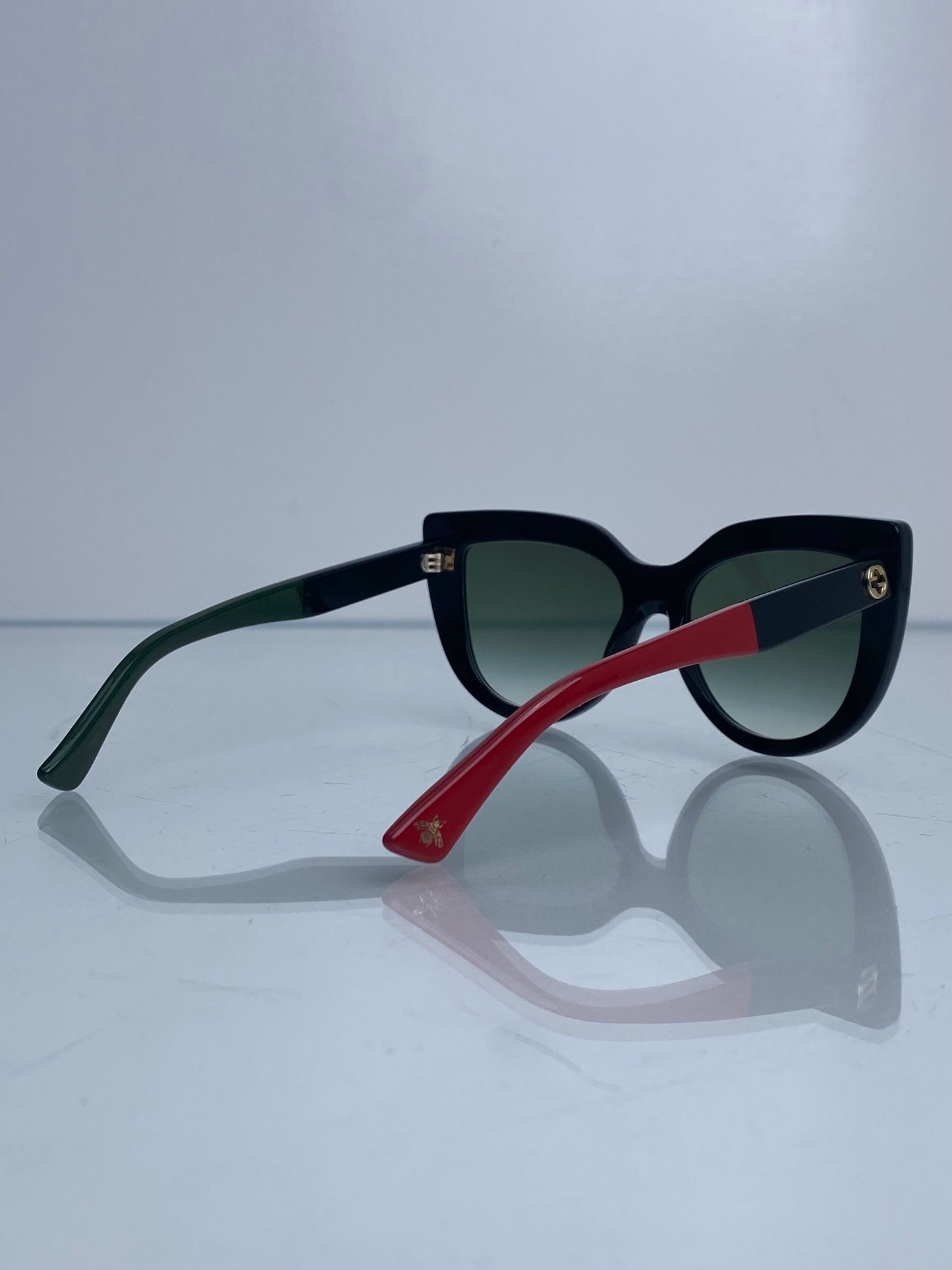Gucci Black, Green, & Red Cat Eye Sunglasses