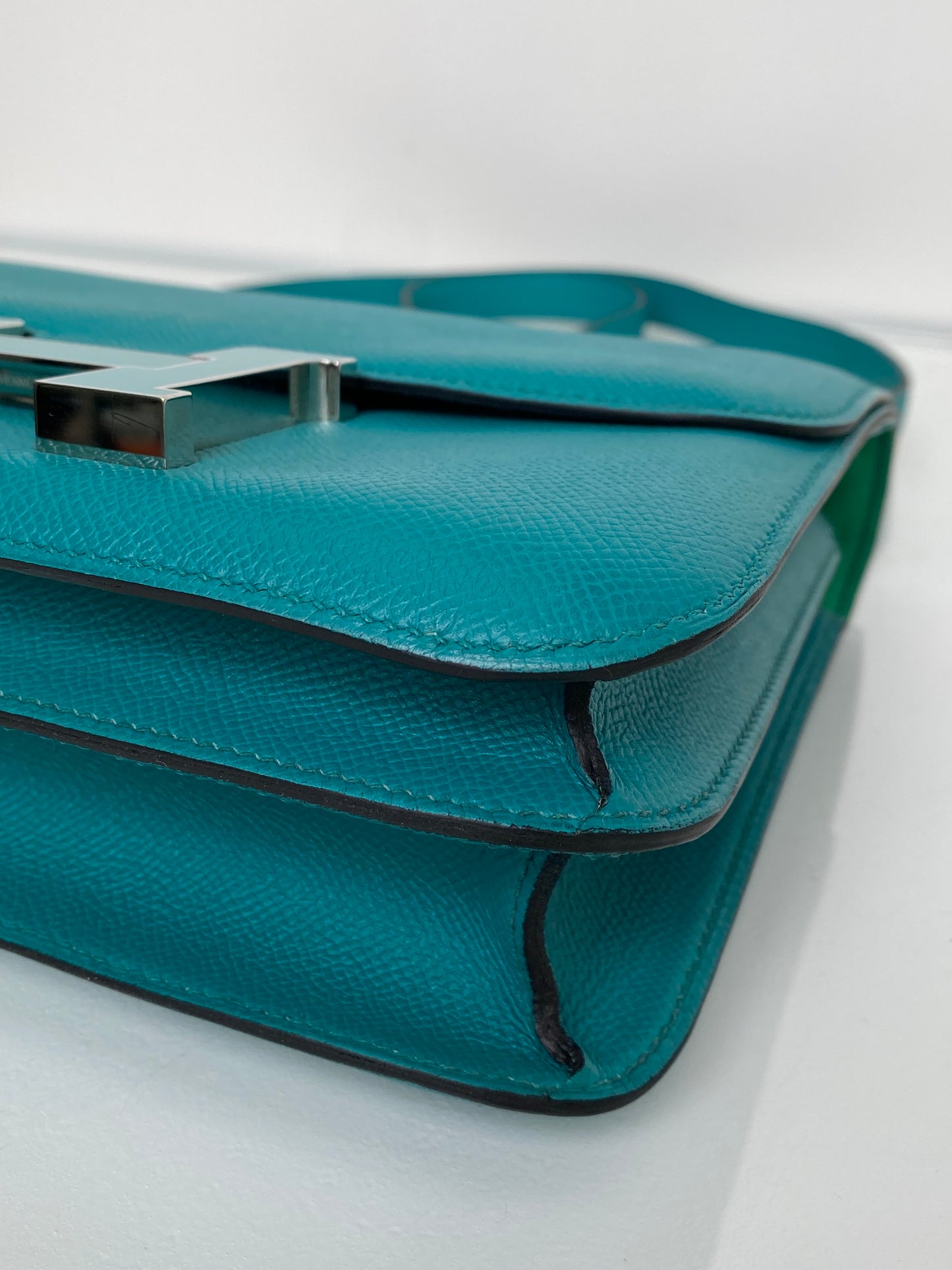 Hermes Constance 24 Bleu Paon Menthe Epsom PHW #A