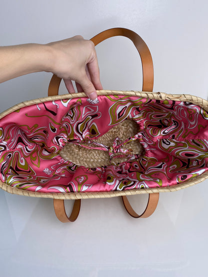 Emilio Pucci Tan & Pink Basket Bag