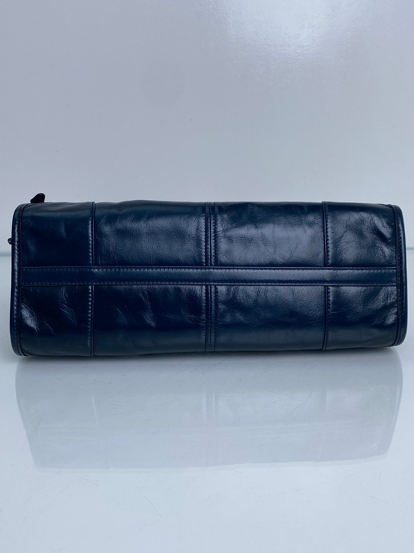 Prada Teal Bonnie Leather Shoulder Bag GHW