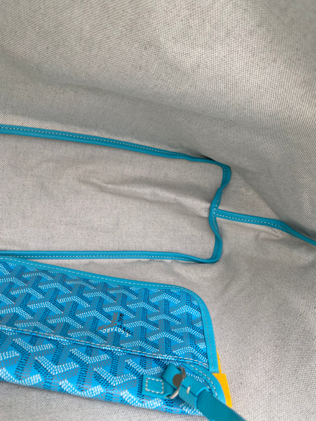 Goyard Turquoise / Pink Butterfly St. Louis PM Tote Bag