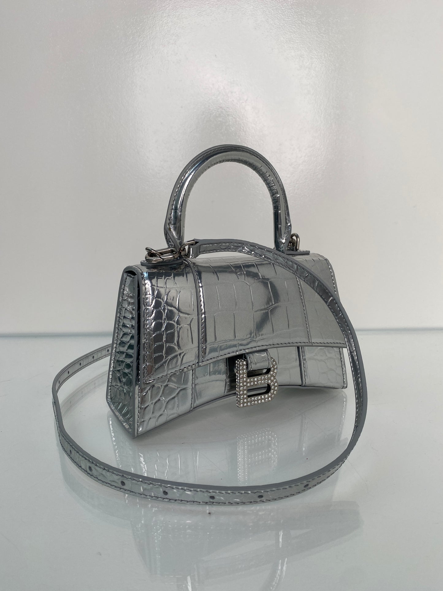 Balenciaga Silver Hourglass Bag SHW