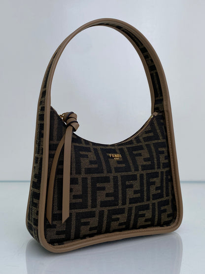 Fendi Brown FF Fendessence Mini Shoulder Bag GHW