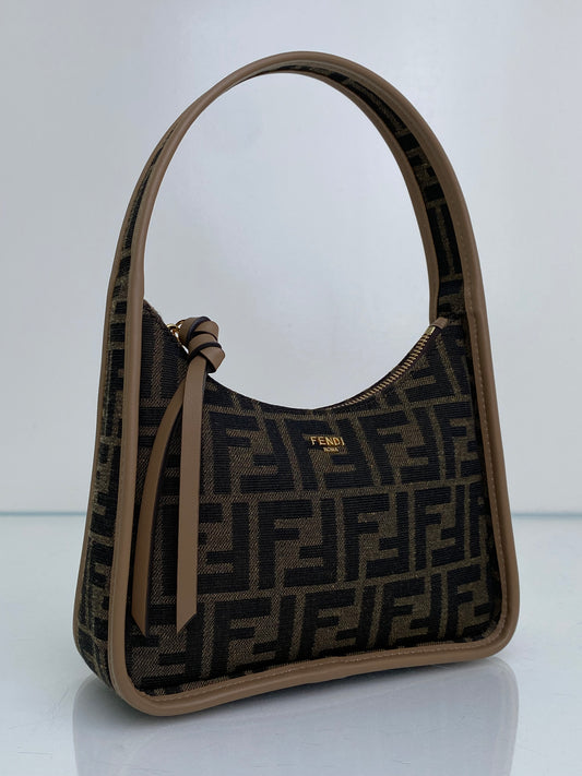 Fendi Brown FF Fendessence Mini Shoulder Bag GHW