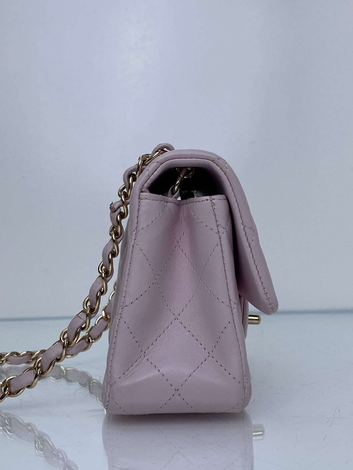 Chanel Light Pink Quilted Lambskin Mini Classic Flap Bag GHW #23
