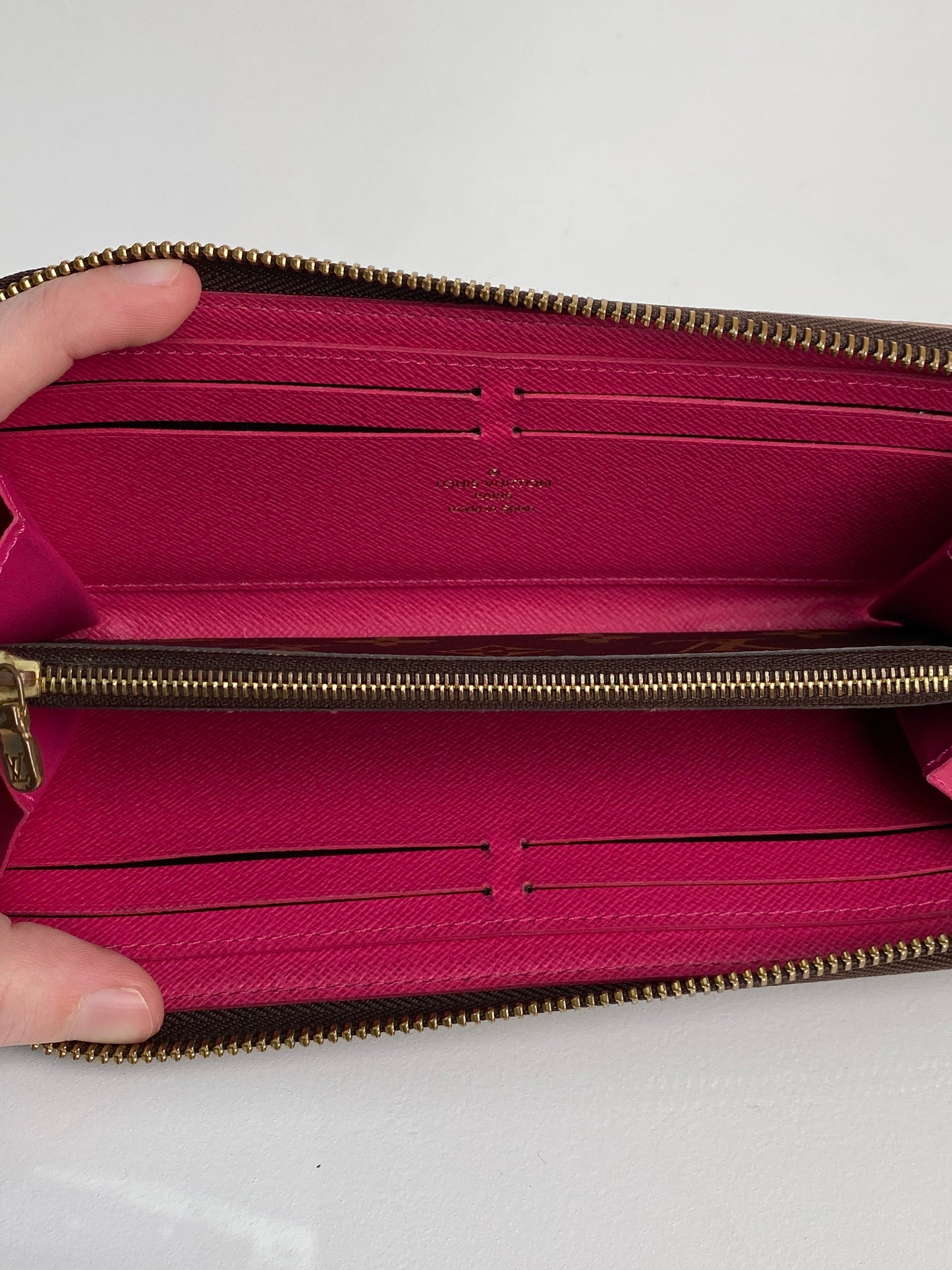 Louis Vuitton Monogram & Pink Flower Zippy Wallet