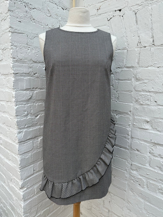 Tara Jarmon Black & White Houndstooth Dress, 42