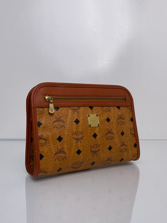 MCM Brown Leather Clutch