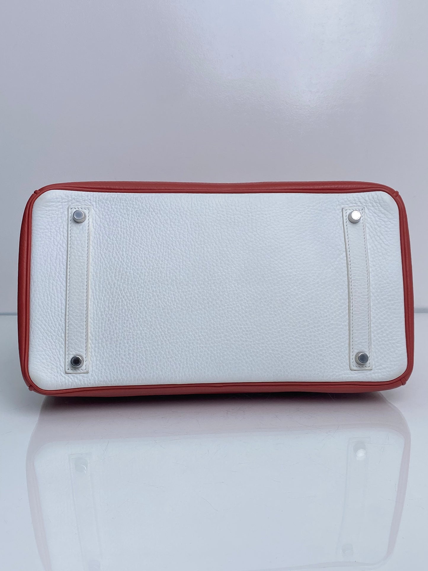 Hermes Birkin 35 Eclat Sanguine / White Clemence Clemence PHW #O