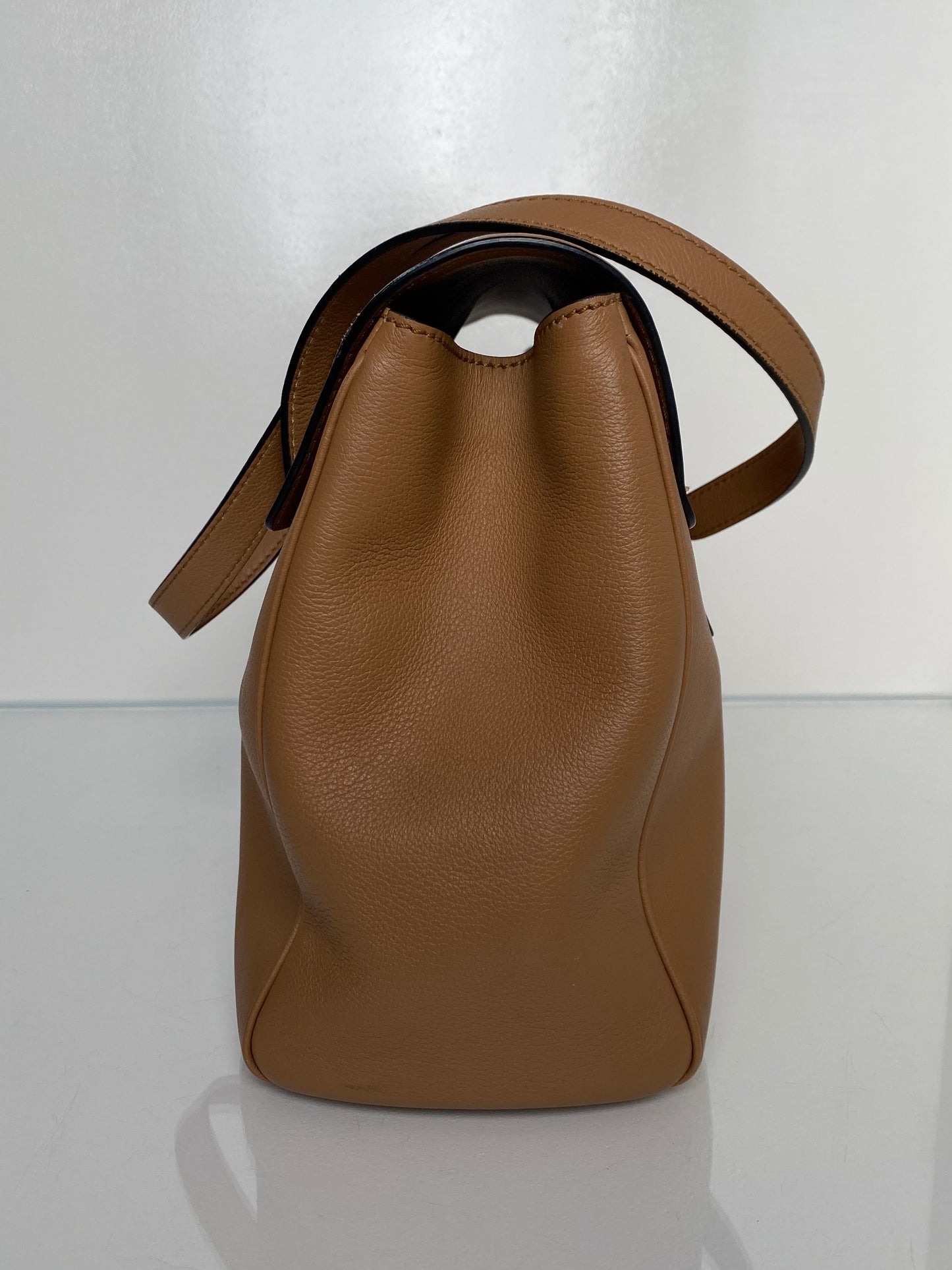 Versace Tan Leather La Medusa Flap Bag GHW