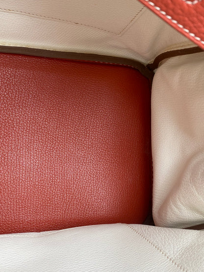 Hermes Birkin 35 Eclat Sanguine / White Clemence Clemence PHW #O
