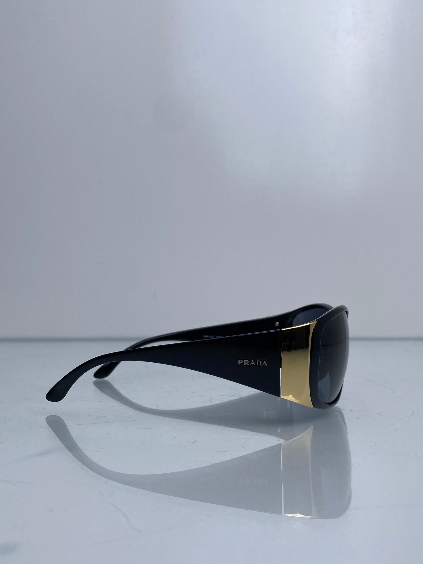 Prada Black & Gold Logo Sunglasses