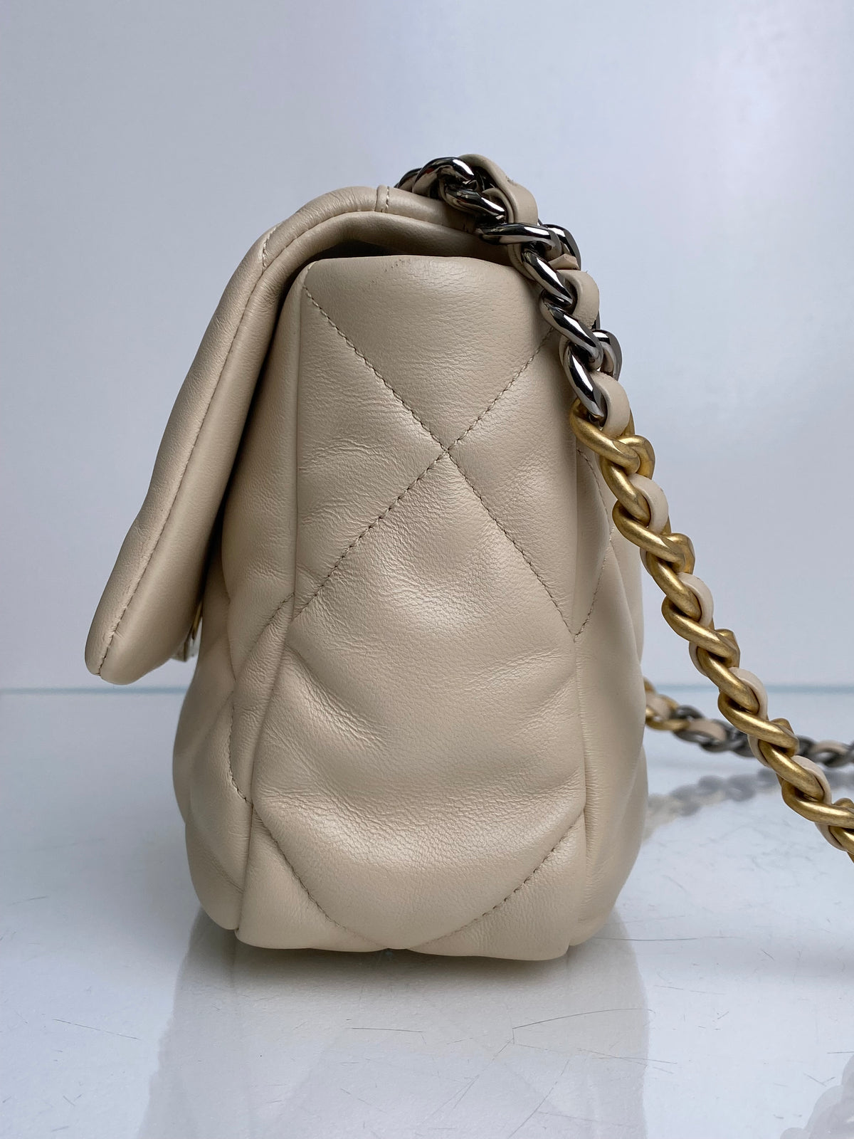 Chanel 19 Small Beige Clair Calfskin TTHW #30