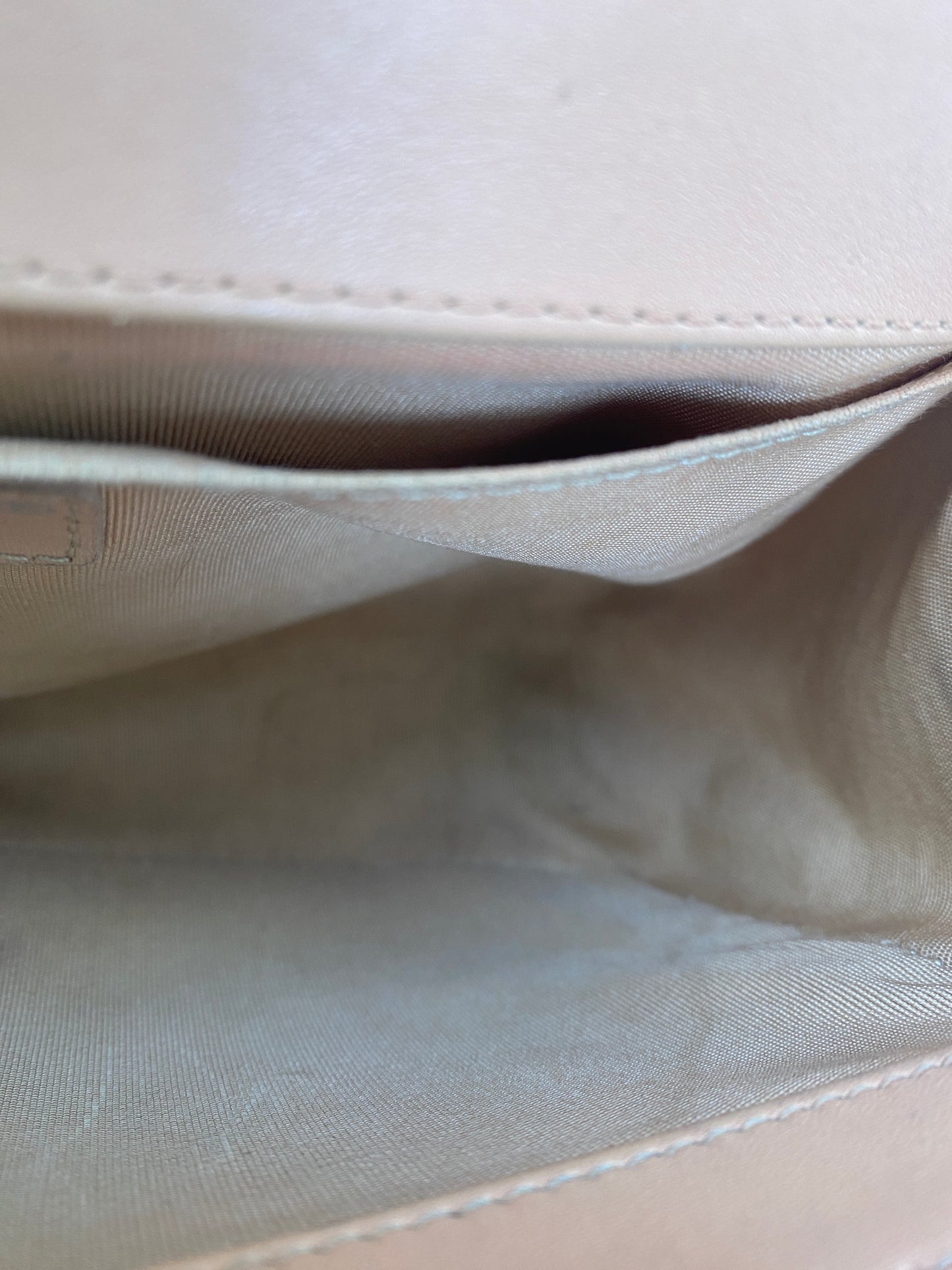 Chanel Medium Boy Bag Beige Stitched Chevron RHW #23