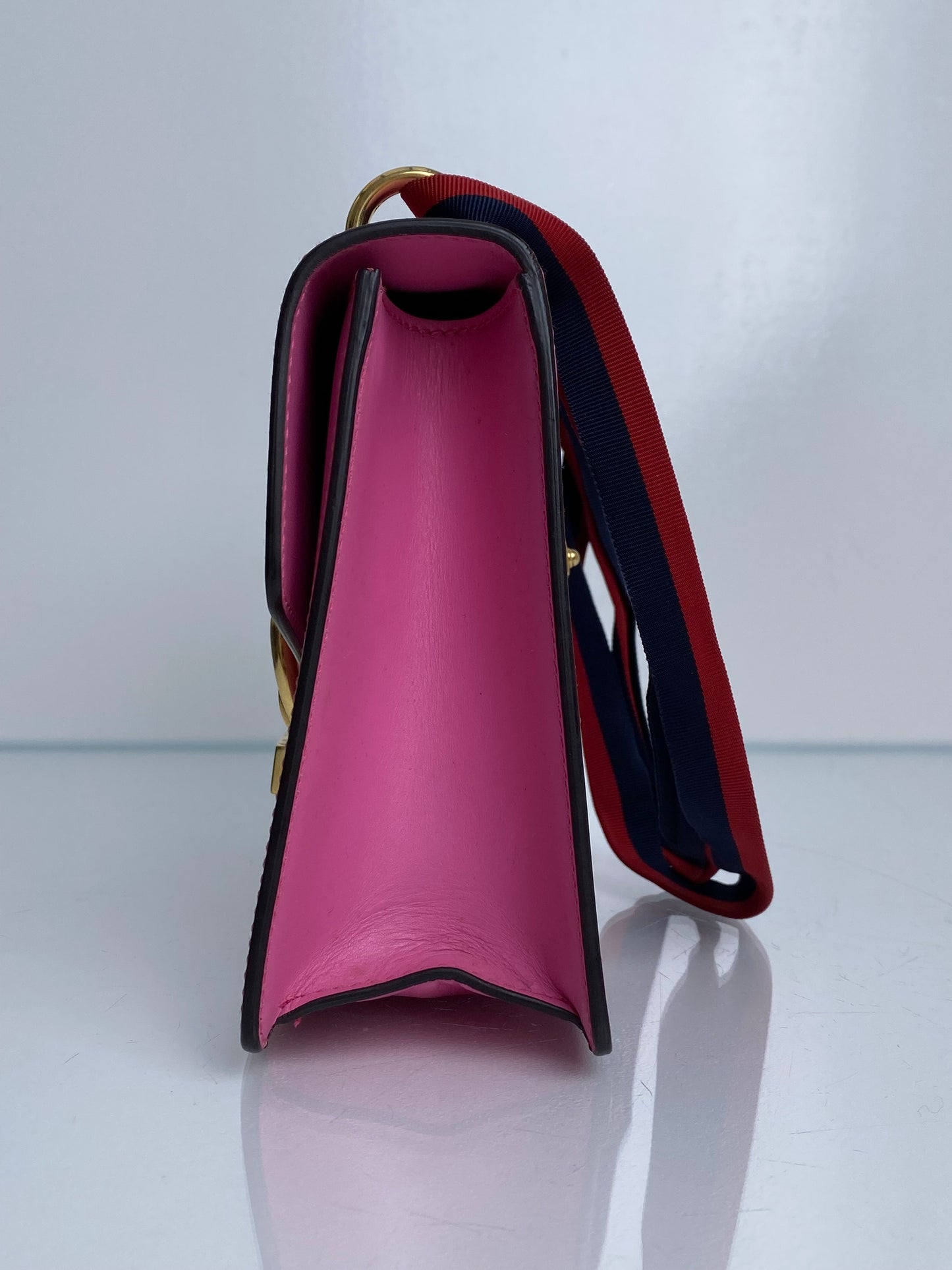 Gucci Pink Webstripe Sylvie Bag GHW