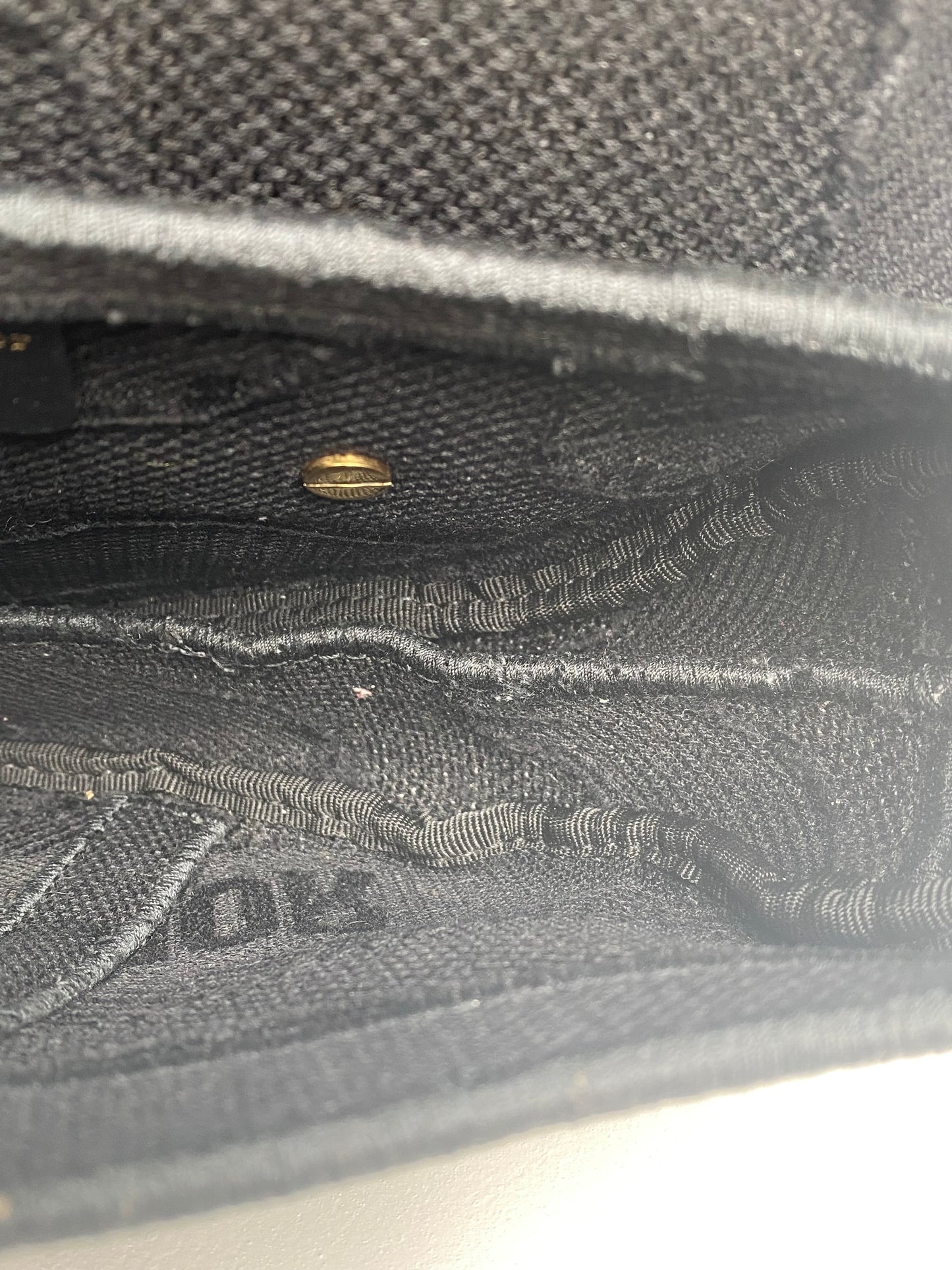 Dior Black Canvas Embroidered Saddle Bag GHW