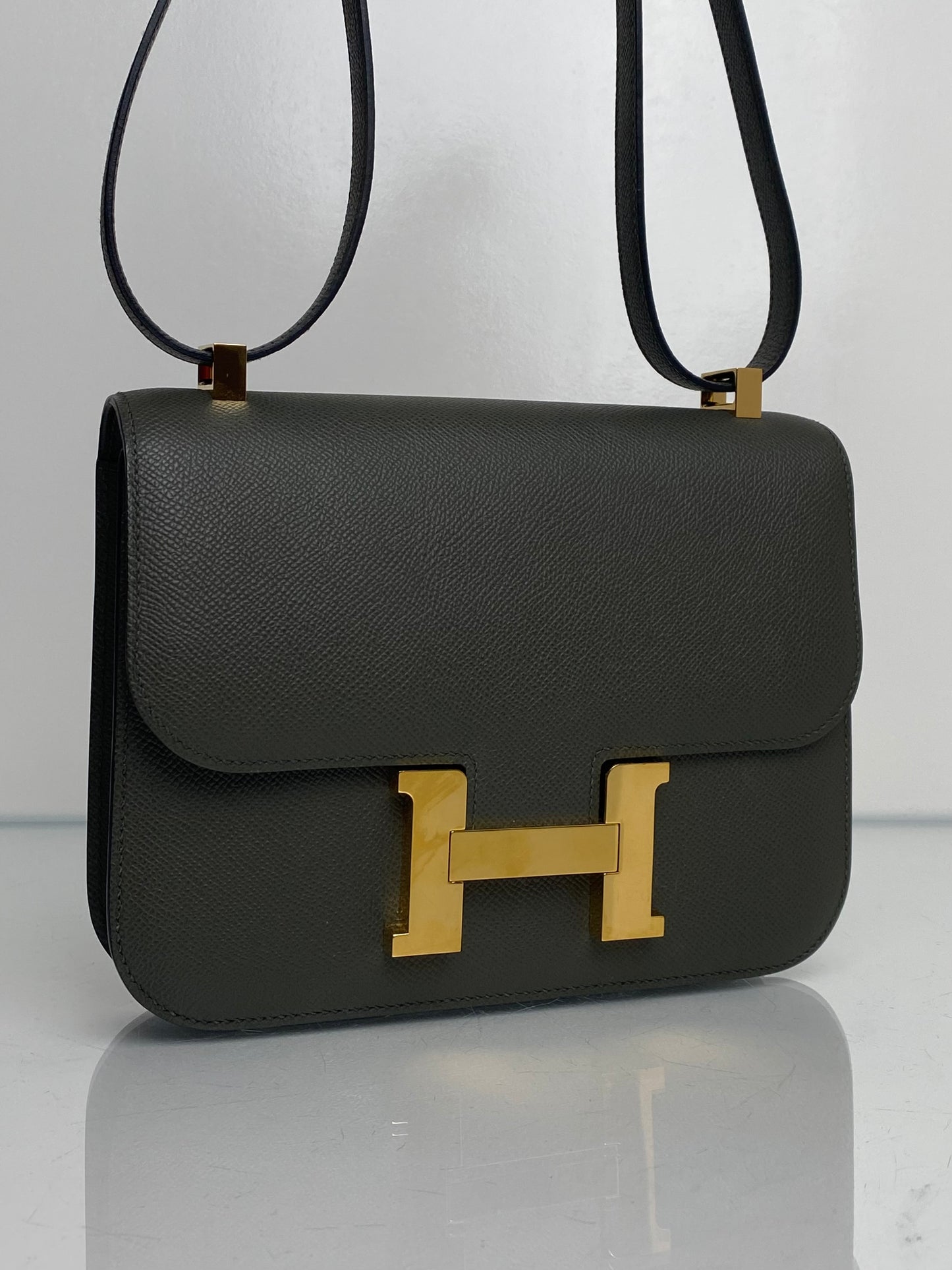 Hermes Constance 24 Vert De Gris Epsom GHW #U